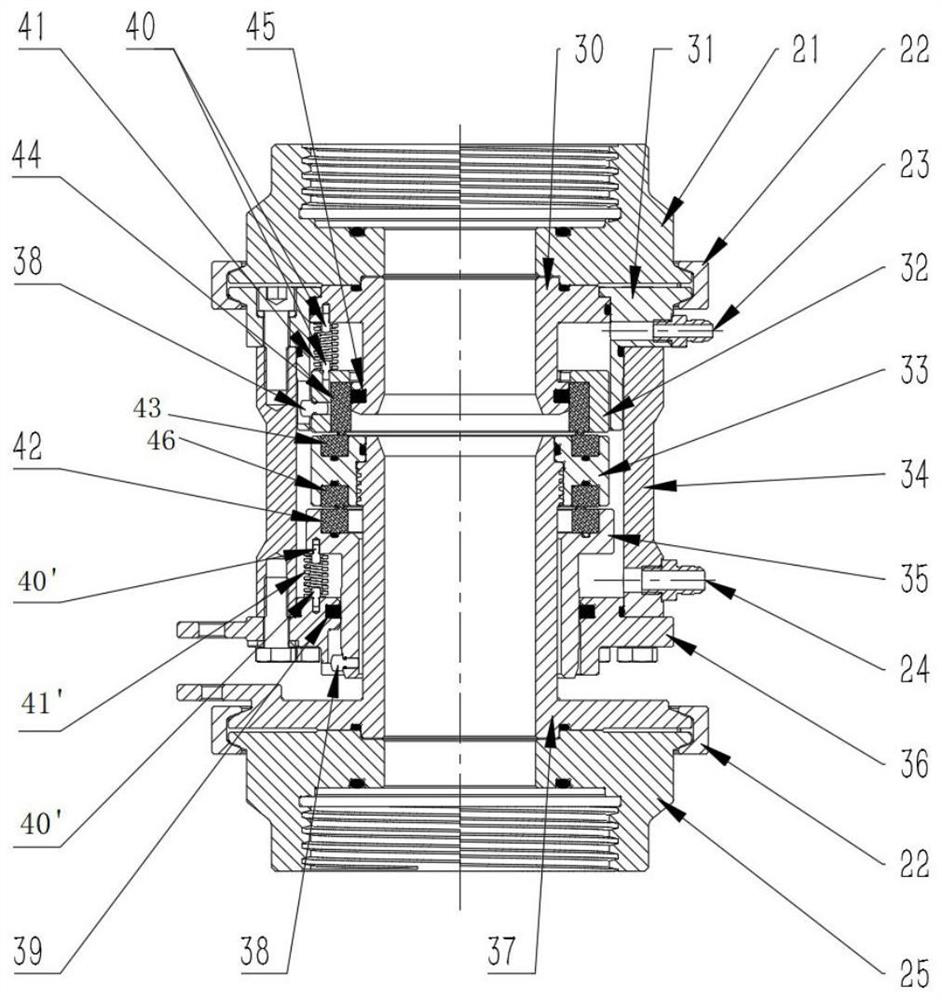 Pipe flushing assembly with double seal structure, pipe flushing device, lubrication system and lubrication process