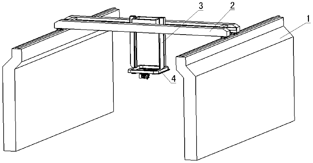 Large-span weak-rigidity gantry flexible hole forming device