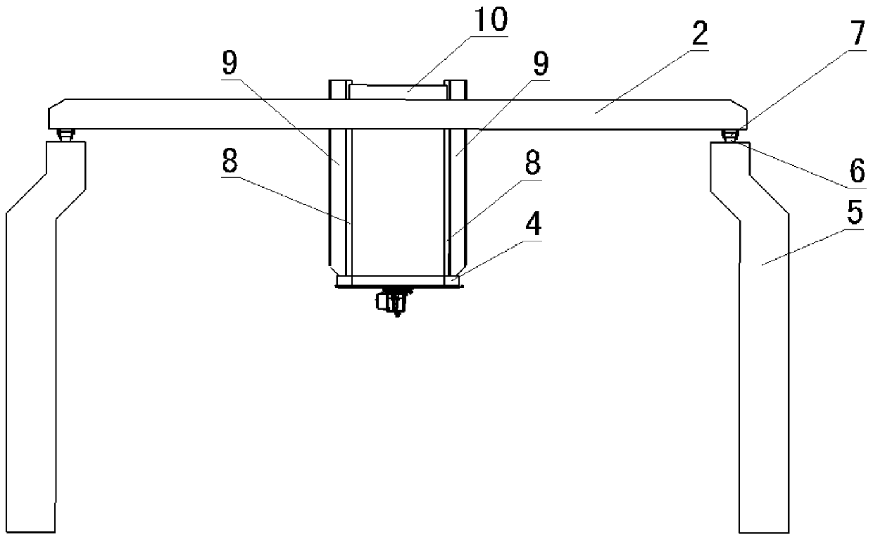 Large-span weak-rigidity gantry flexible hole forming device