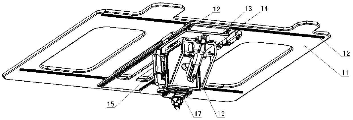 Large-span weak-rigidity gantry flexible hole forming device