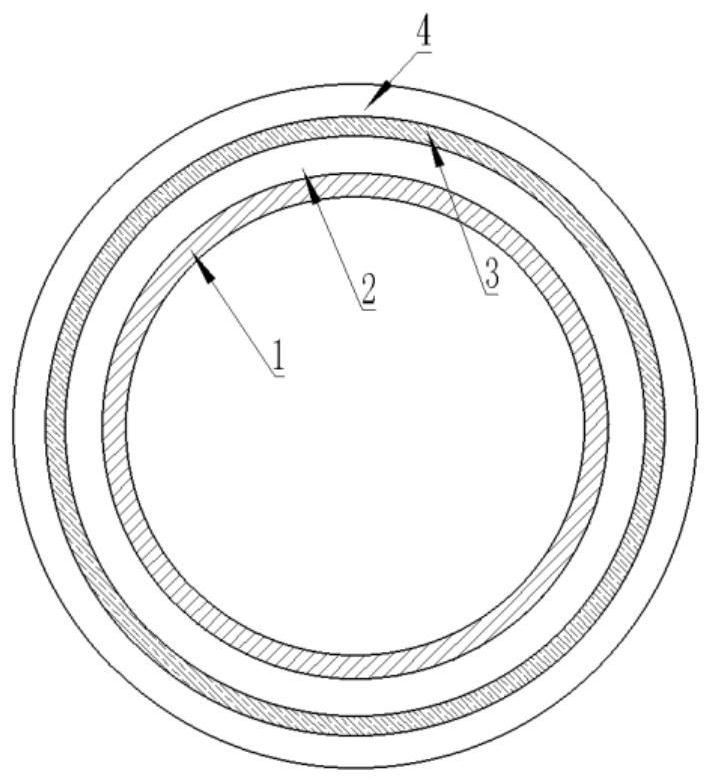 Galvanized pipe-based glass fiber reinforced plastic tree-grain pipe and preparation method thereof