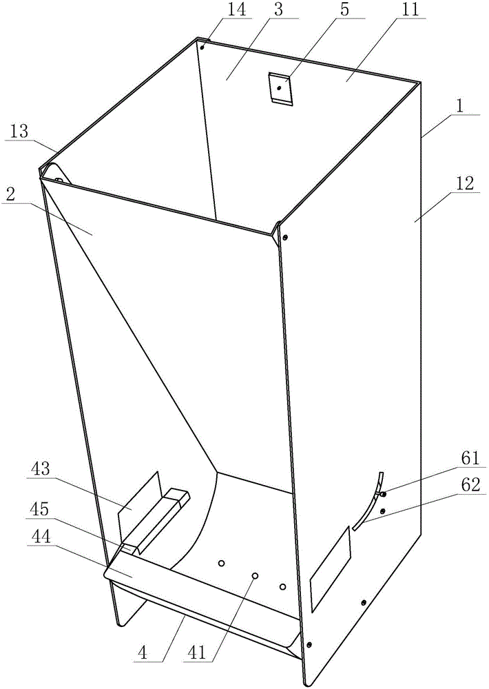 Granulated feed trough