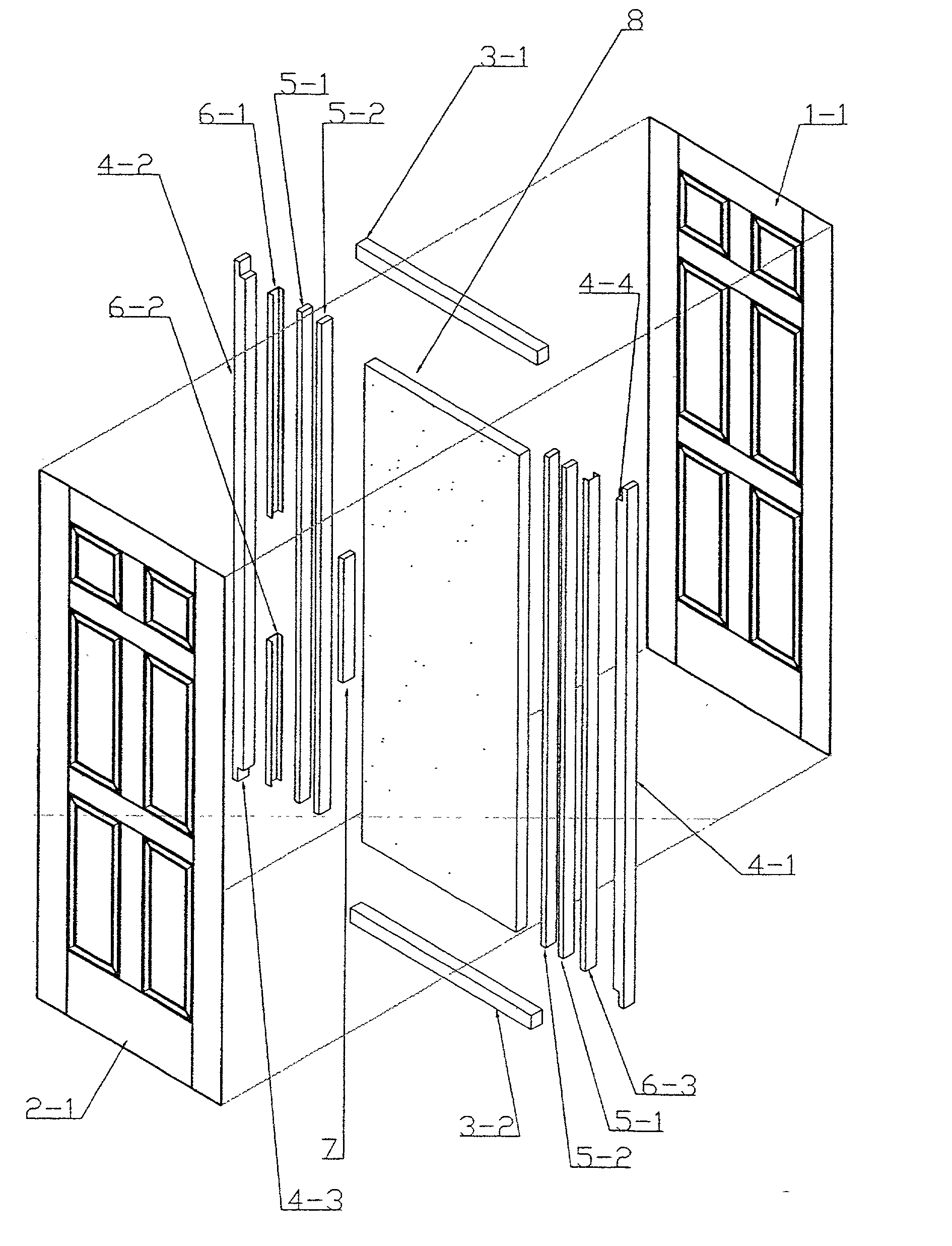 Assembly structure of super-high door