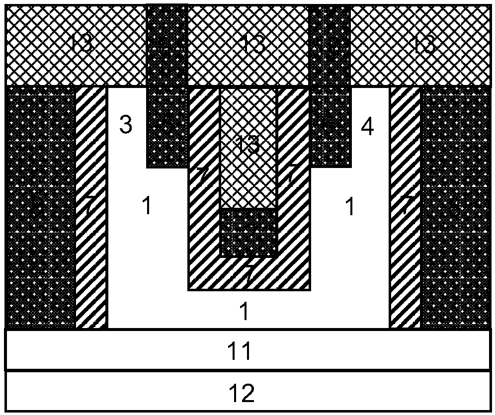 Inverted U gate auxiliary control double-side gate main control bidirectional tunneling transistor and manufacturing method thereof