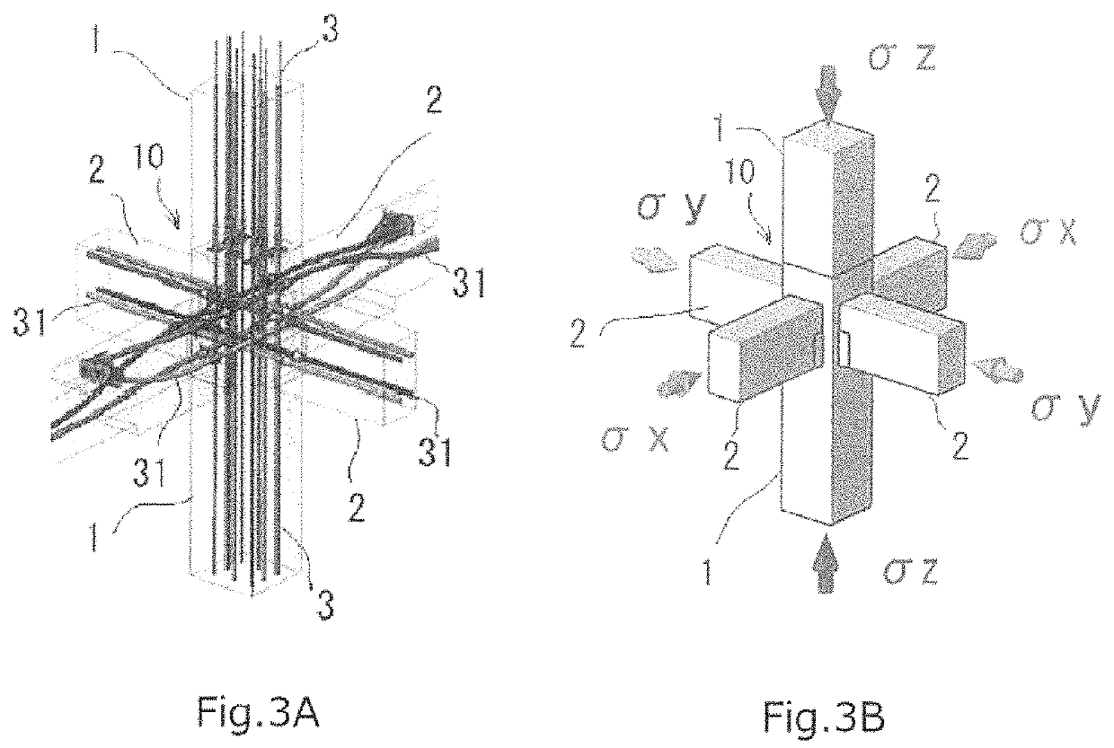 Method of introducing prestress to beam-column joint in triaxial compression