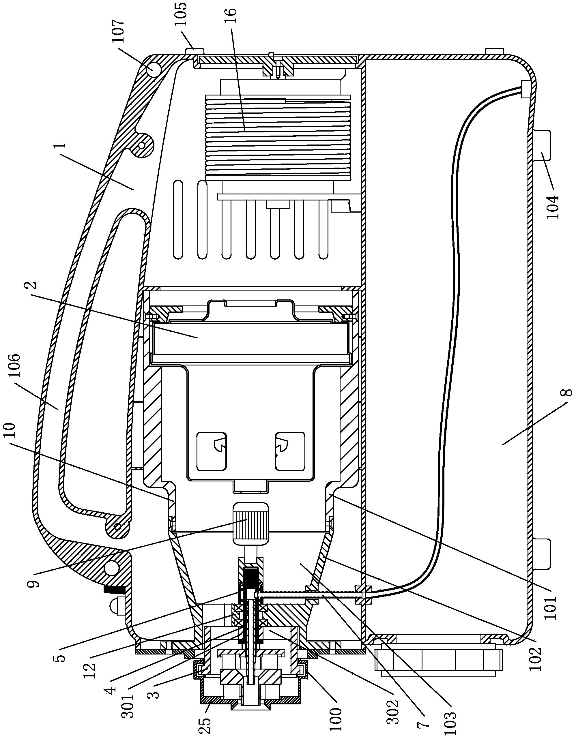 Pneumatic atomization system with rotatable spraying head