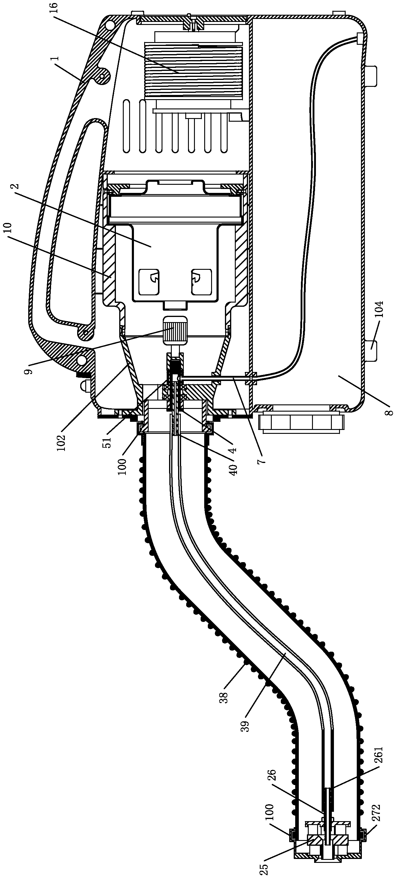 Pneumatic atomization system with rotatable spraying head