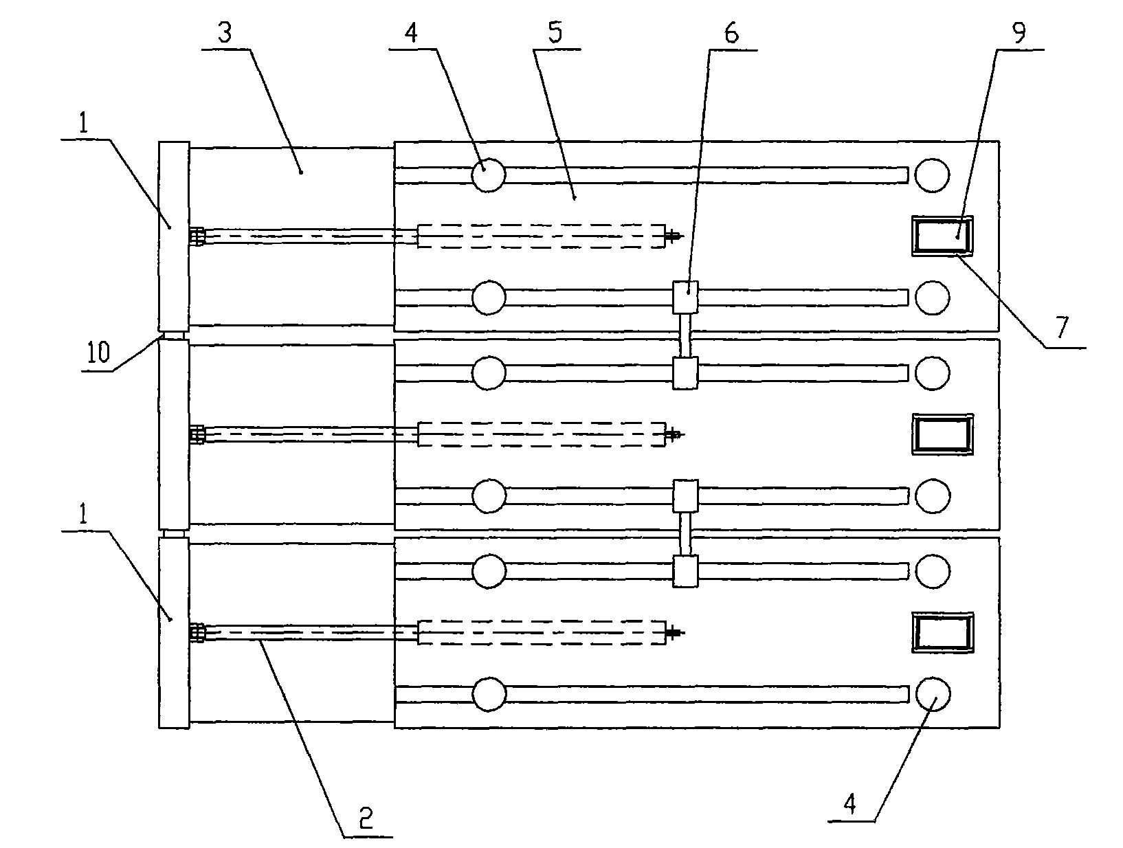 Traction sliding hydraulic support system