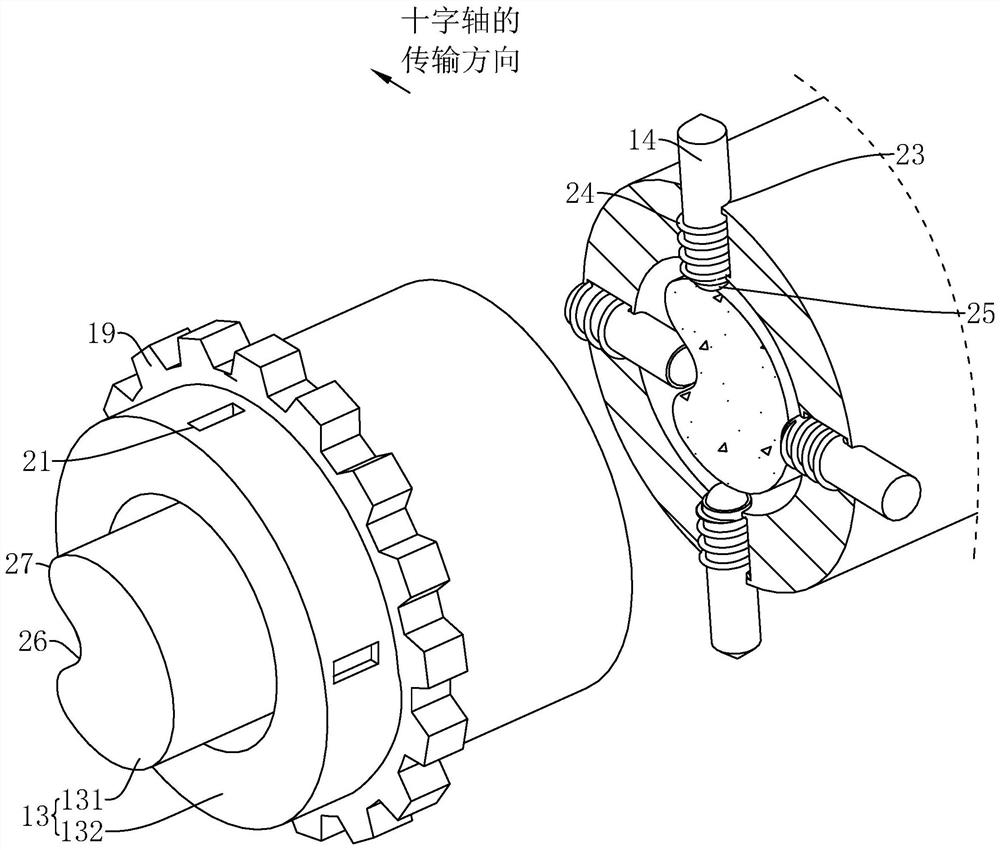 A cross shaft cleaning device