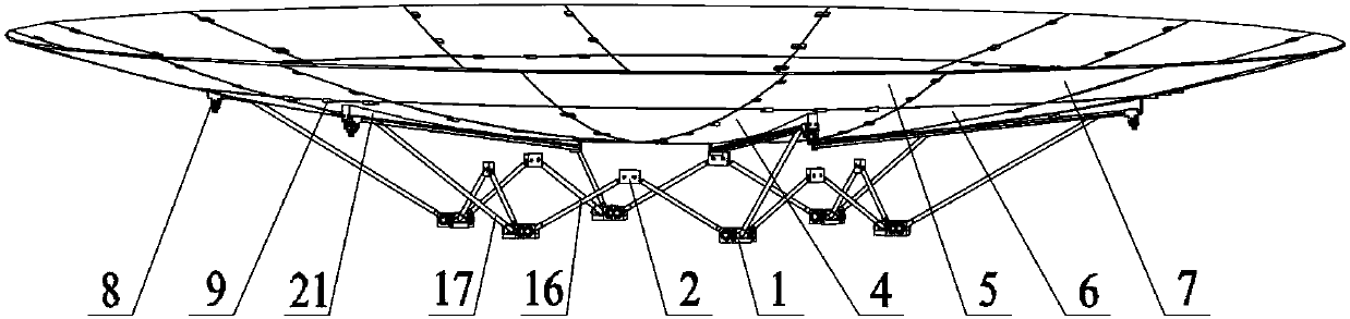 Satellite-borne solid-surface deployable antenna