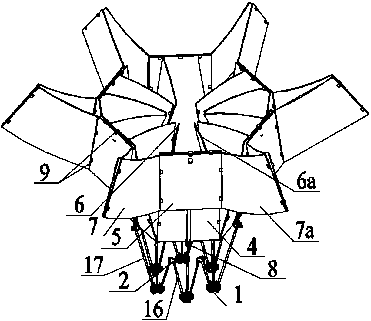 Satellite-borne solid-surface deployable antenna