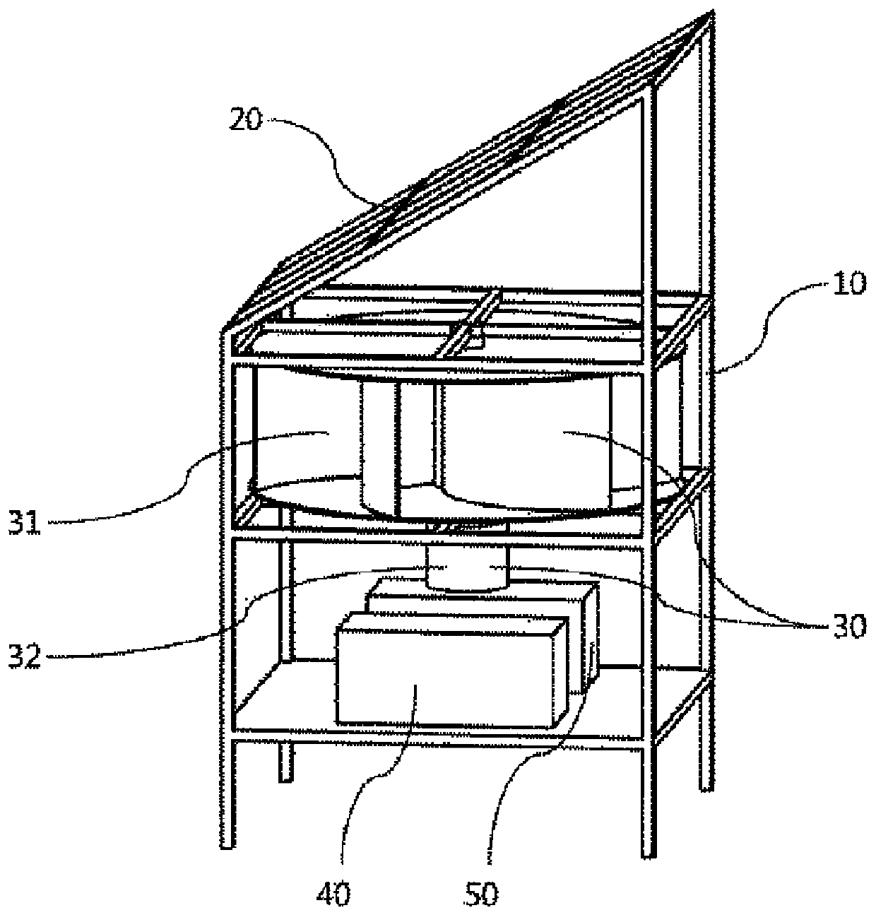 Merged/combined power generation system using solar heat and wind power