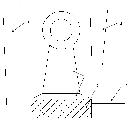 Cr-free high boron iron-based wear-resisting dual-liquid dual-metal compound hammerhead and manufacturing method thereof