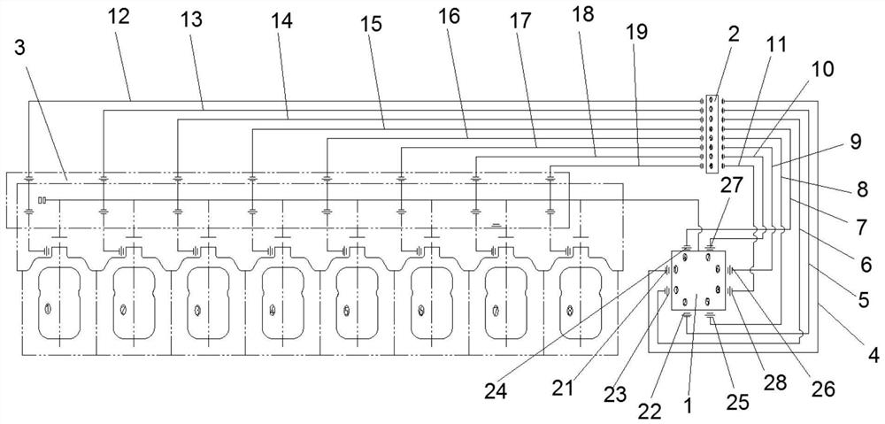 Layout method of marine diesel engine control air pipeline