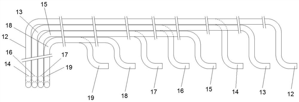 Layout method of marine diesel engine control air pipeline