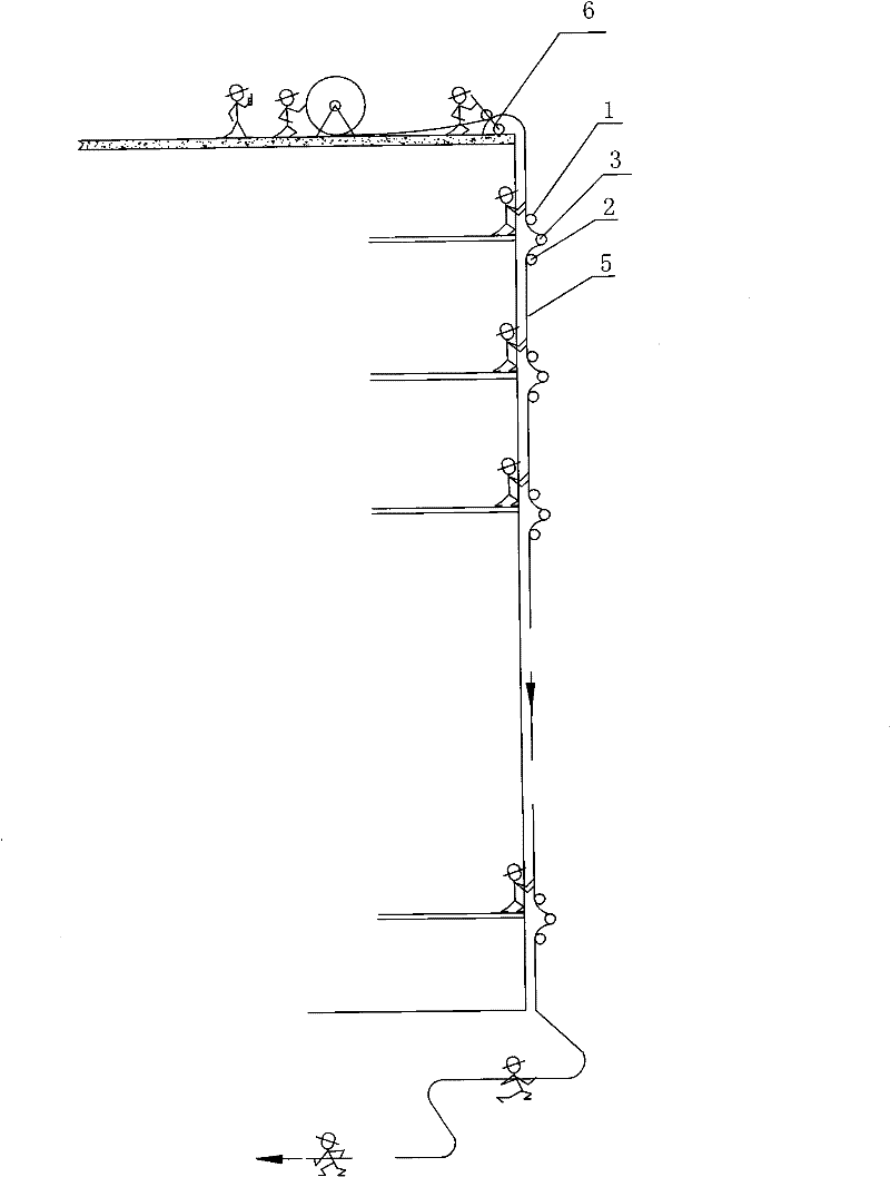 Method for laying vertical cables for extra-high building