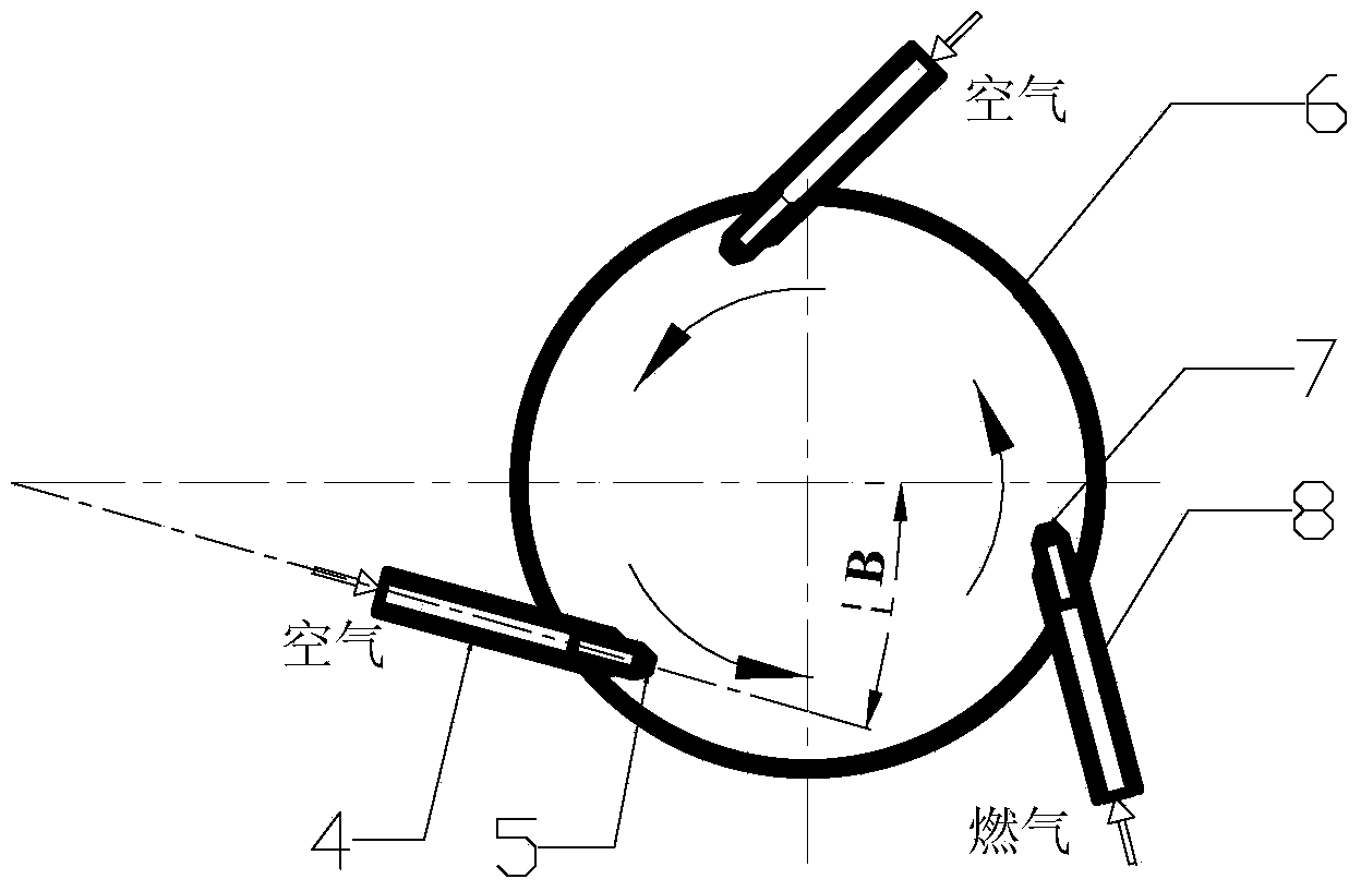 Combustion radiator of blast rotation pre-mixed porous medium gas stove and combustion method thereof