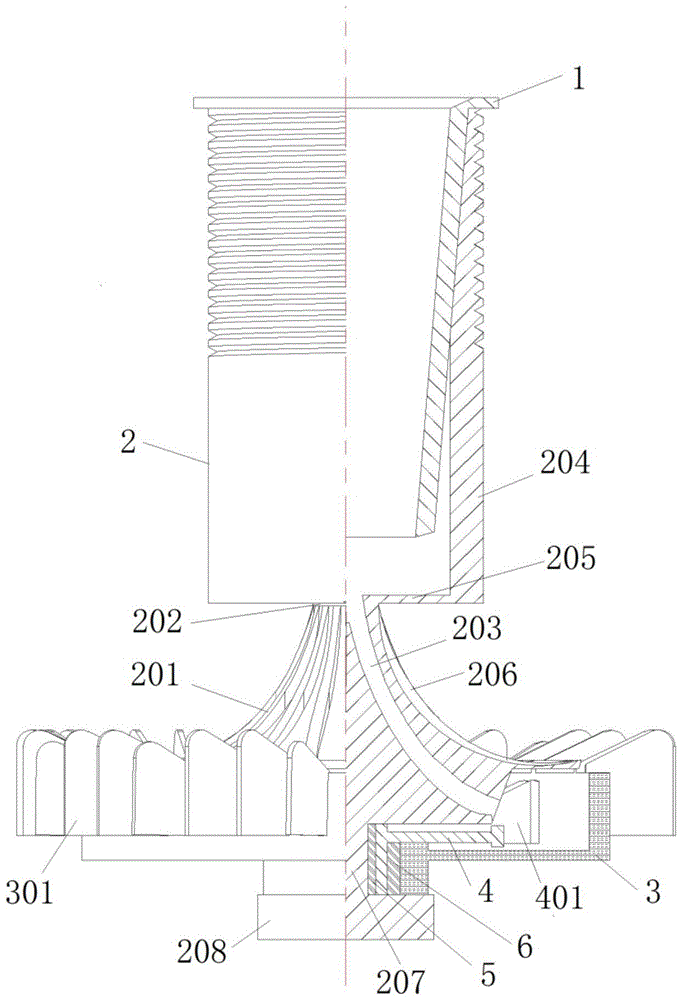 A water-driven double-rotating splash device