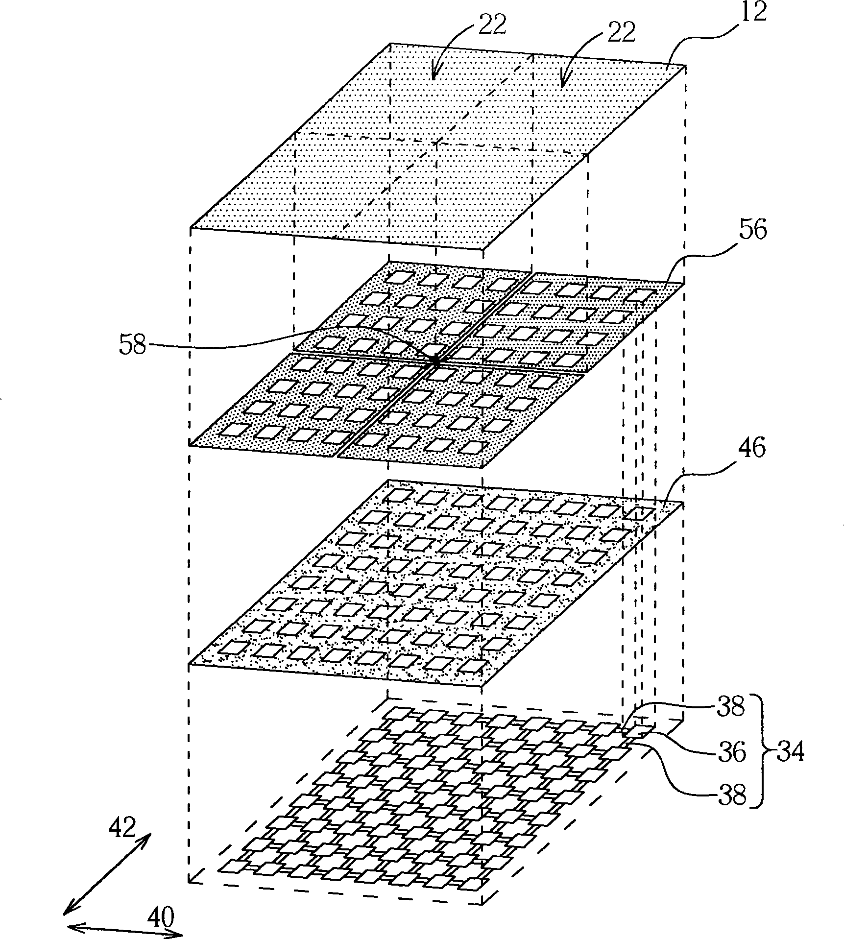 Structure of touch control type apparatus and touch control type display panel