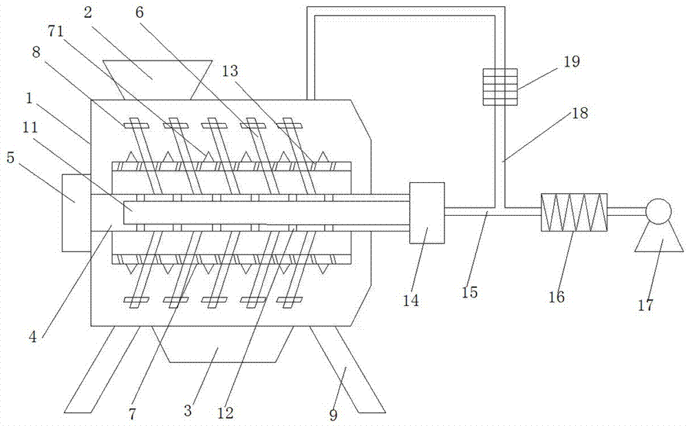 Heating mixer for board raw materials