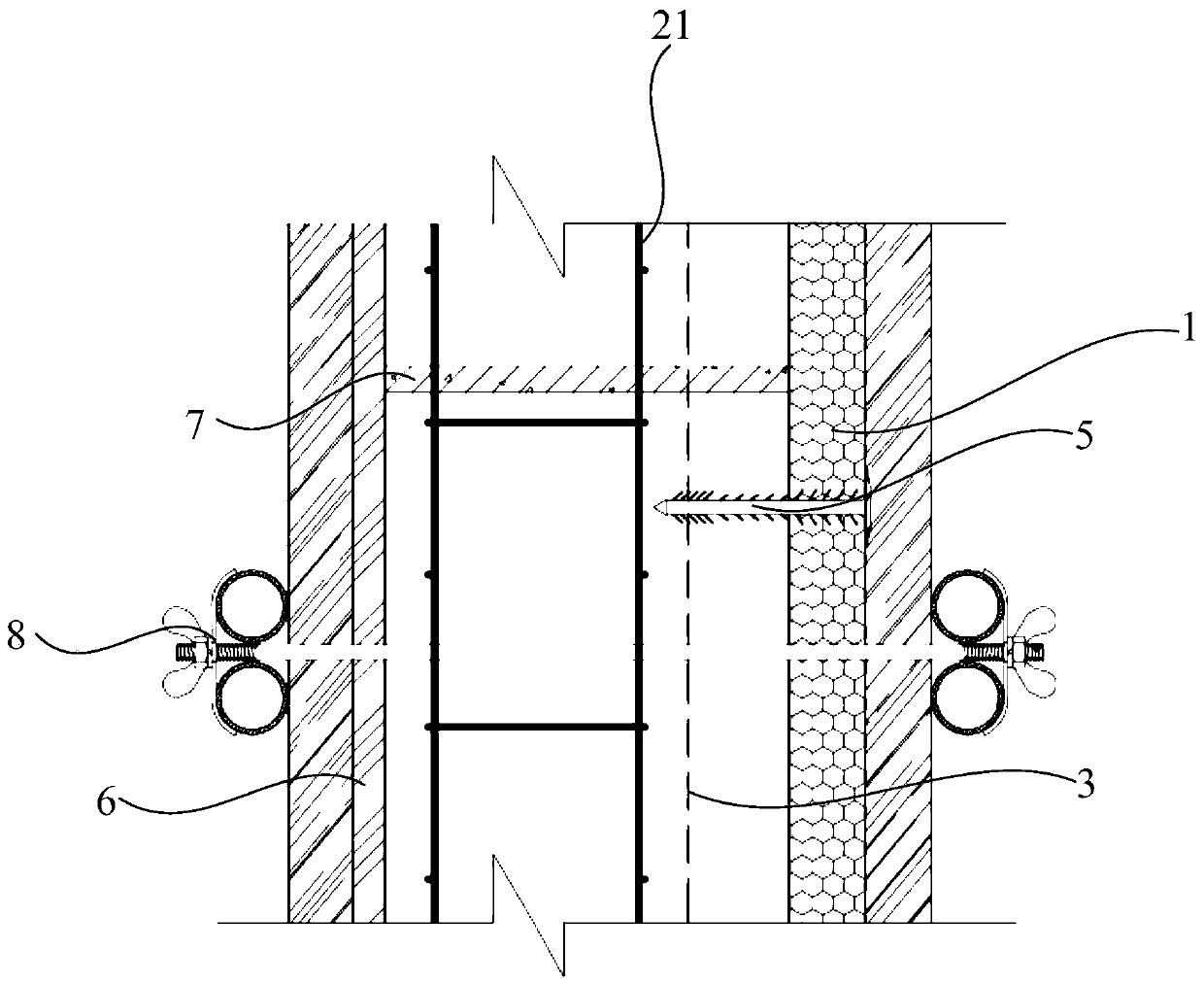 Low-energy-consumption building wall insulation structure and construction method thereof