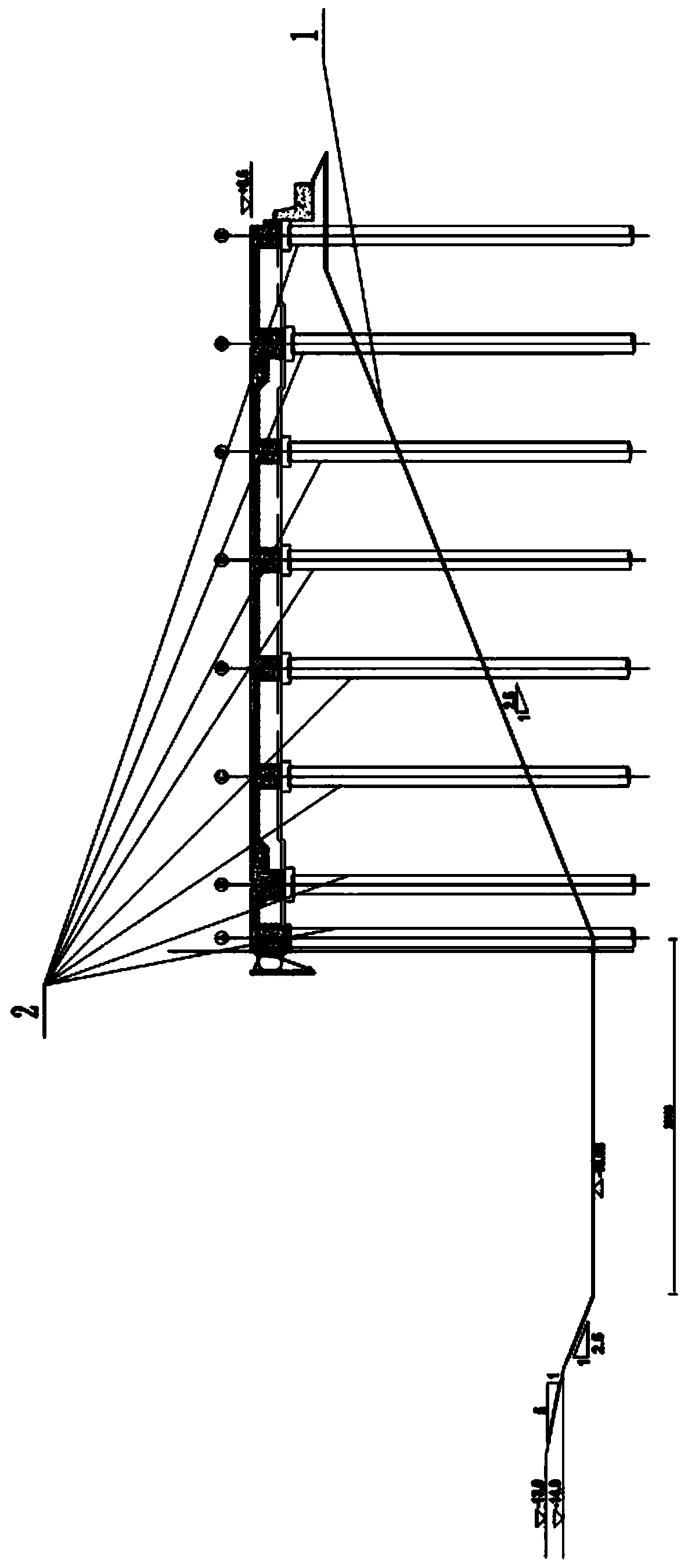 Laying process of geotechnical cloth under high-pile wharf