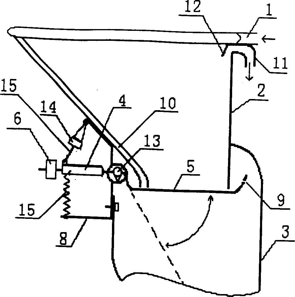 Automatically inverting and overturning type toilet seat