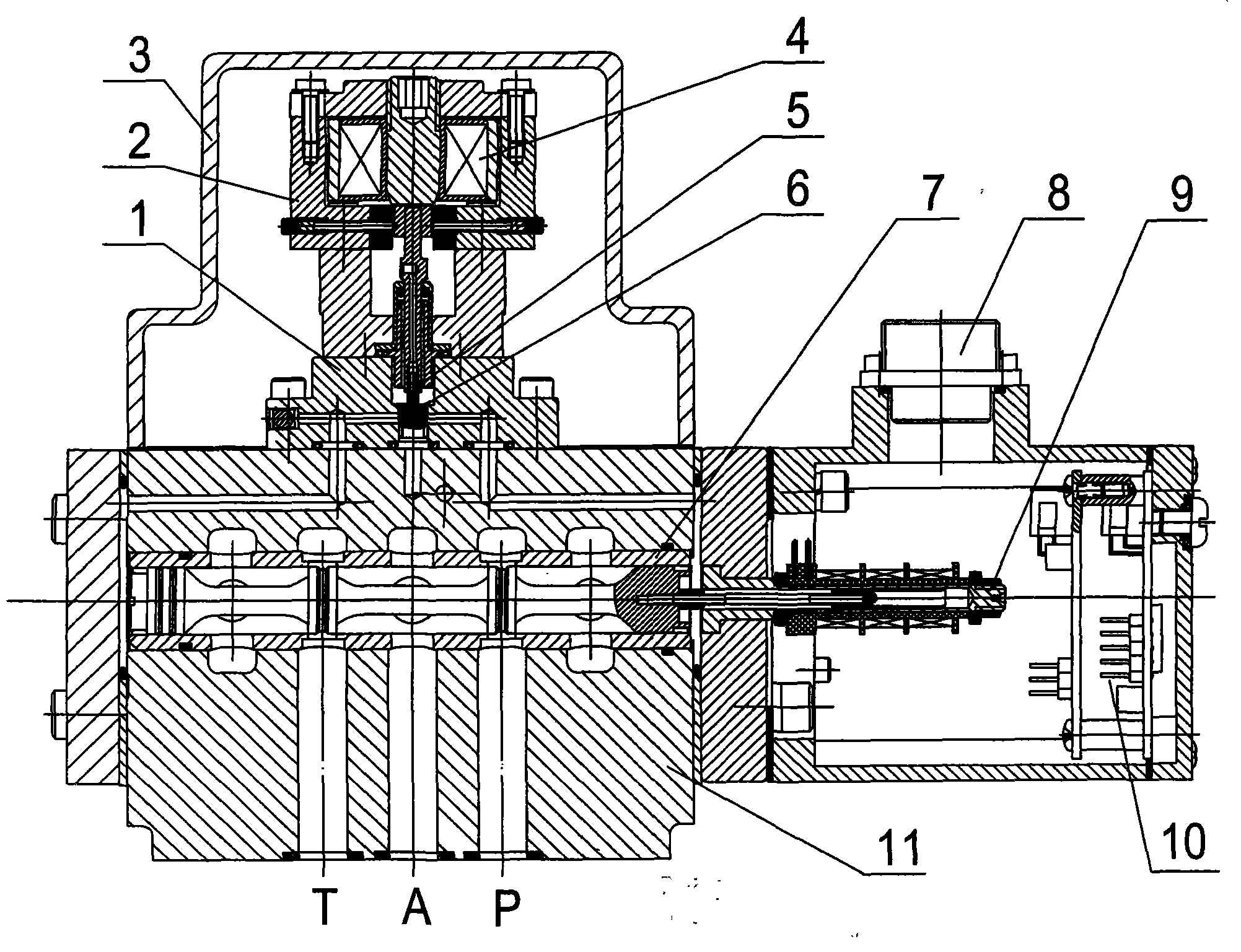 Special three-way electro hydraulic servo valve for down-pressing system of rolling mill