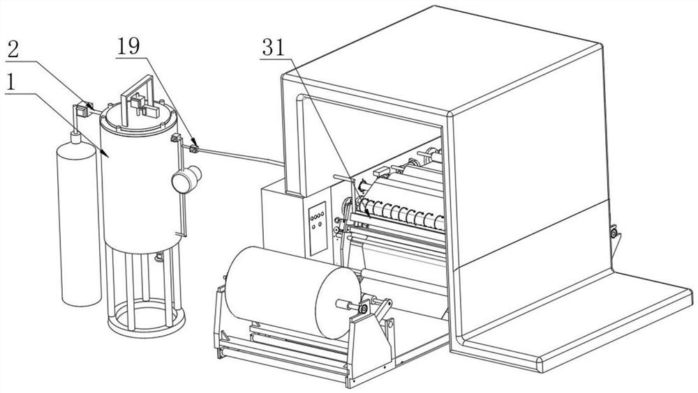 Environment-friendly flame-retardant sofa fabric and preparation method and device thereof