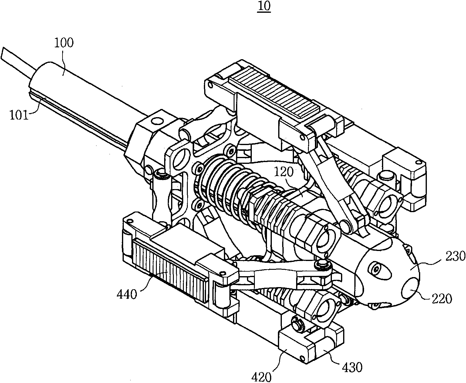 Inspecting device including detachable probe