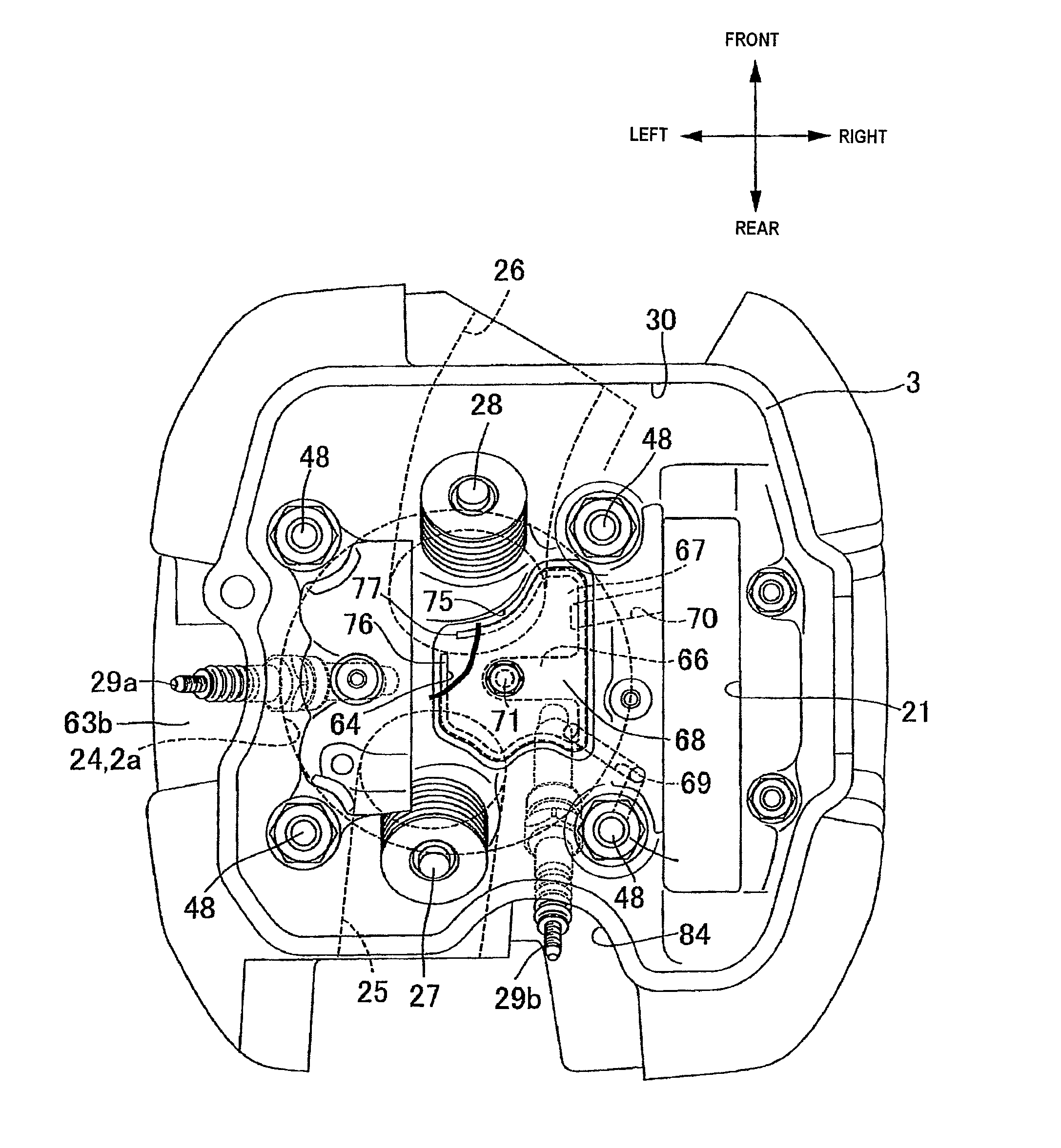 Ignition plug cooling device of vehicle-use engine