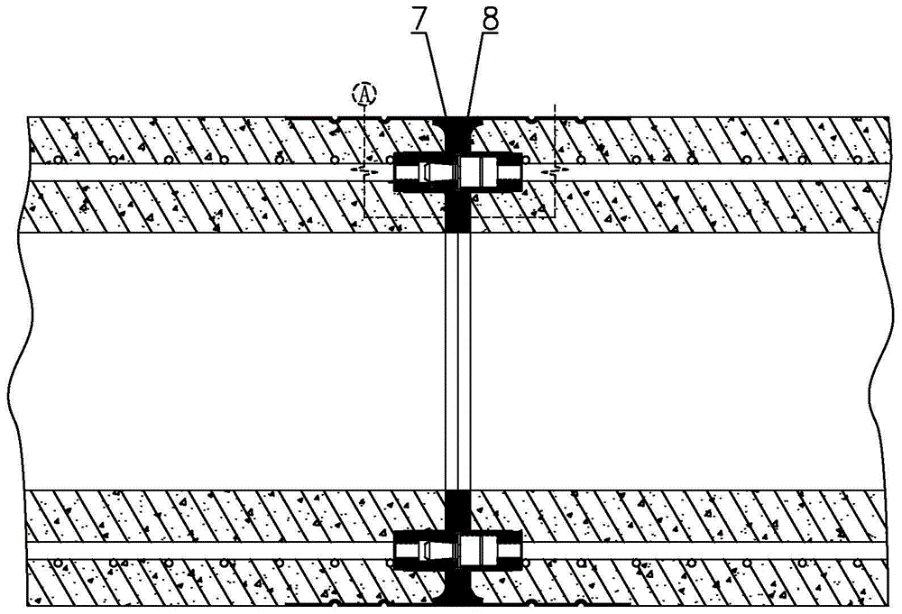 Uplift pile mixed connection structure