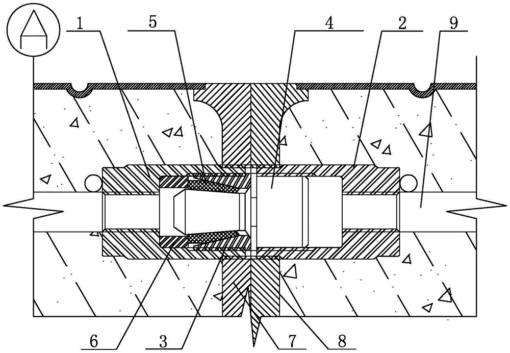 Uplift pile mixed connection structure