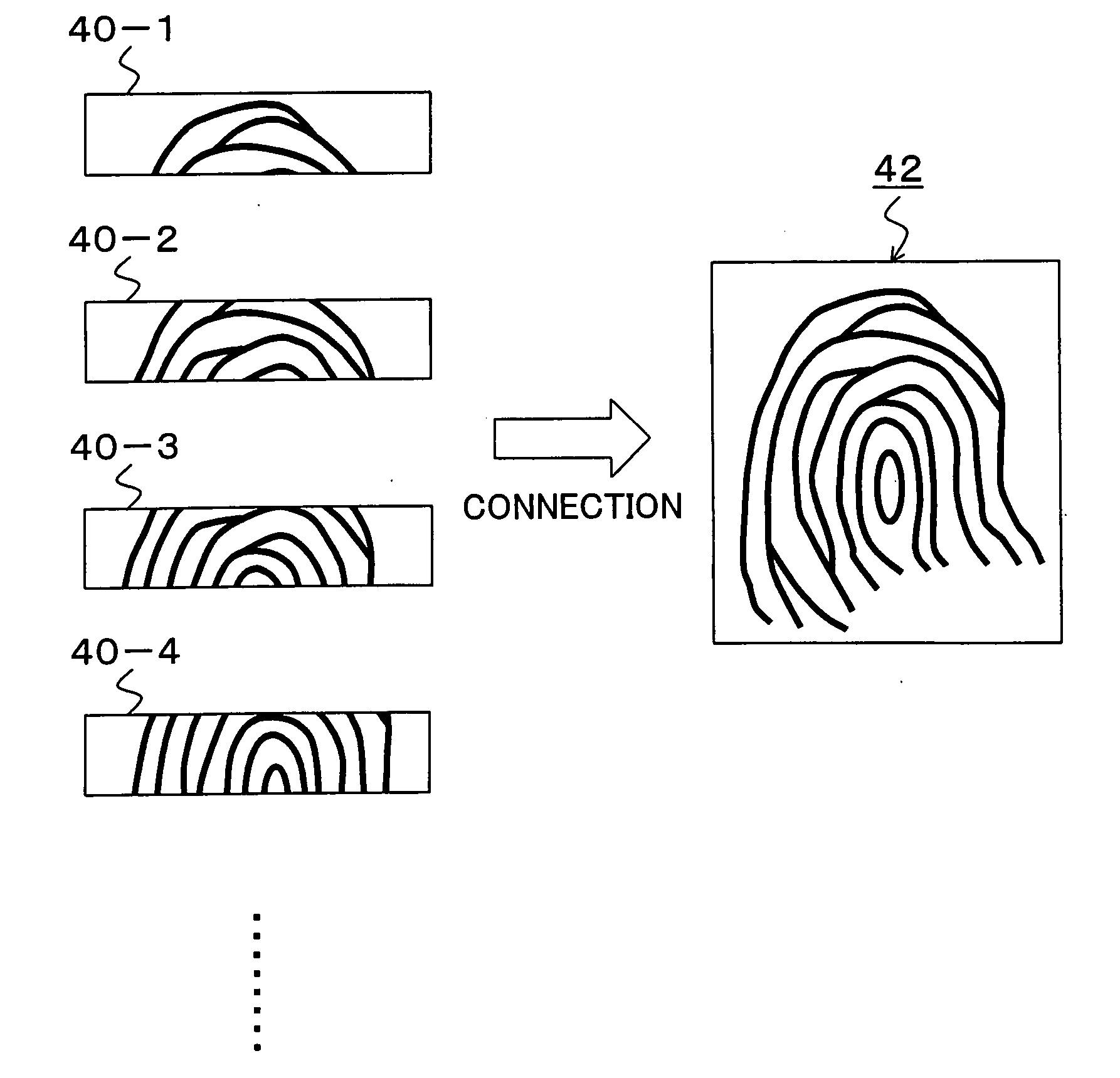 Image connection method, and program and apparatus therefor