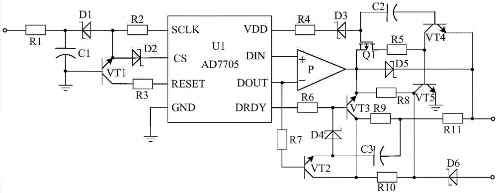 Intelligent monitoring system used for air purifier based on signal adjusting circuit