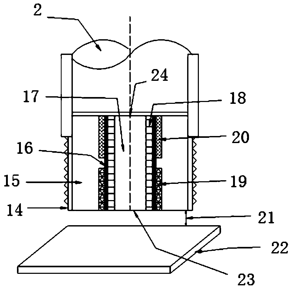 Sending-receiving differential-type eddy current displacement detection device