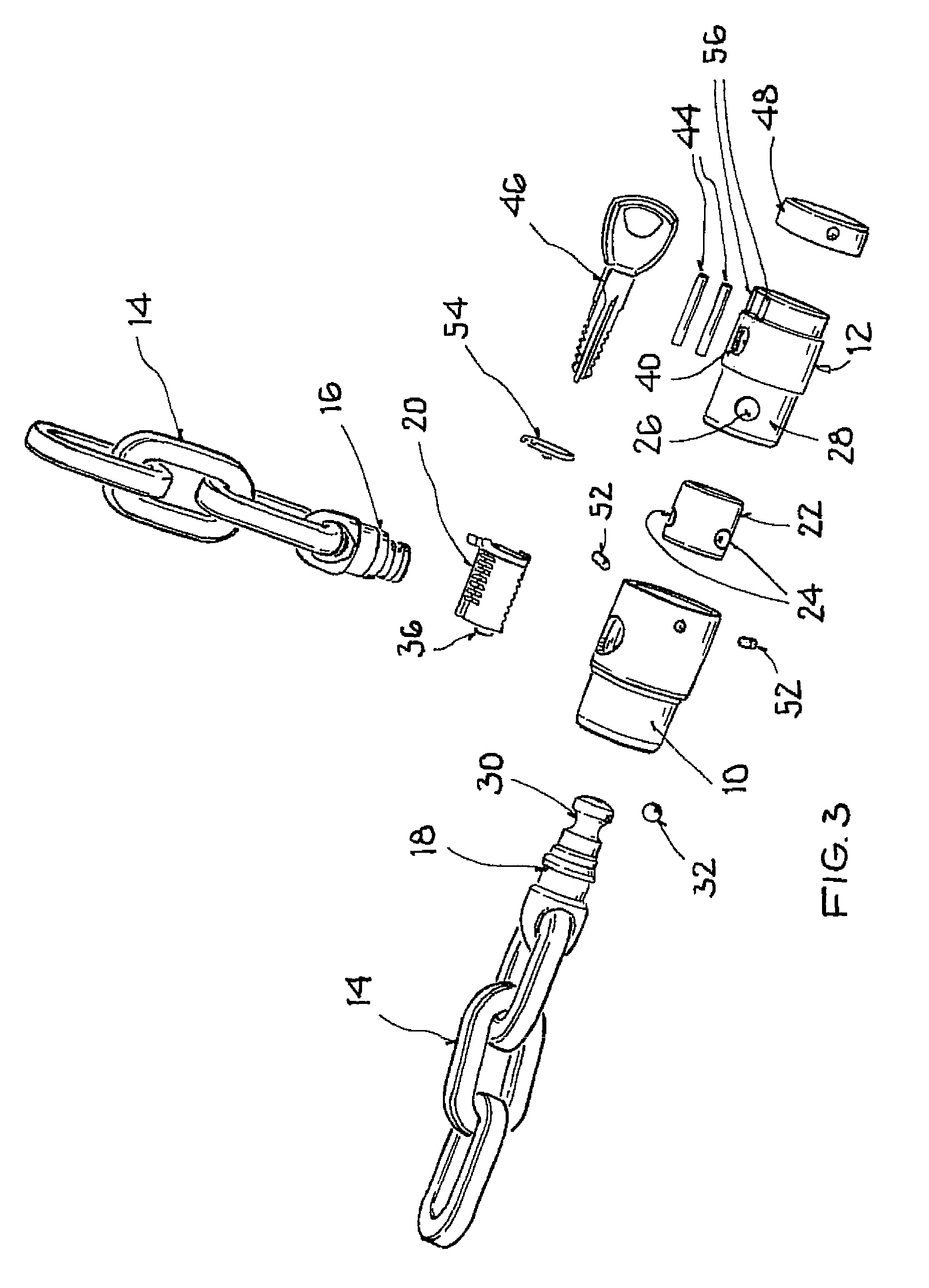 Loop lock having offset cylinder axis