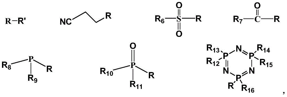 Electrolyte-containing nitrile ethyl amine and lithium secondary battery