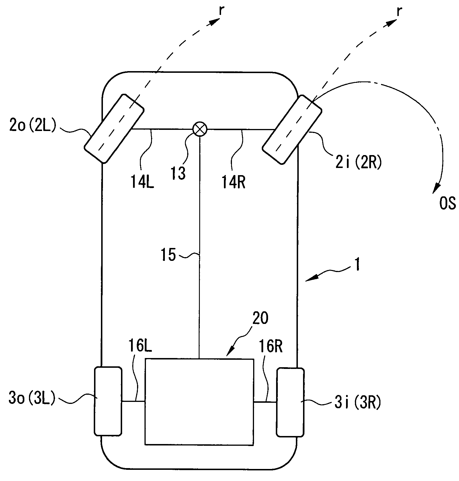 Lateral acceleration sensor breakdown detection device