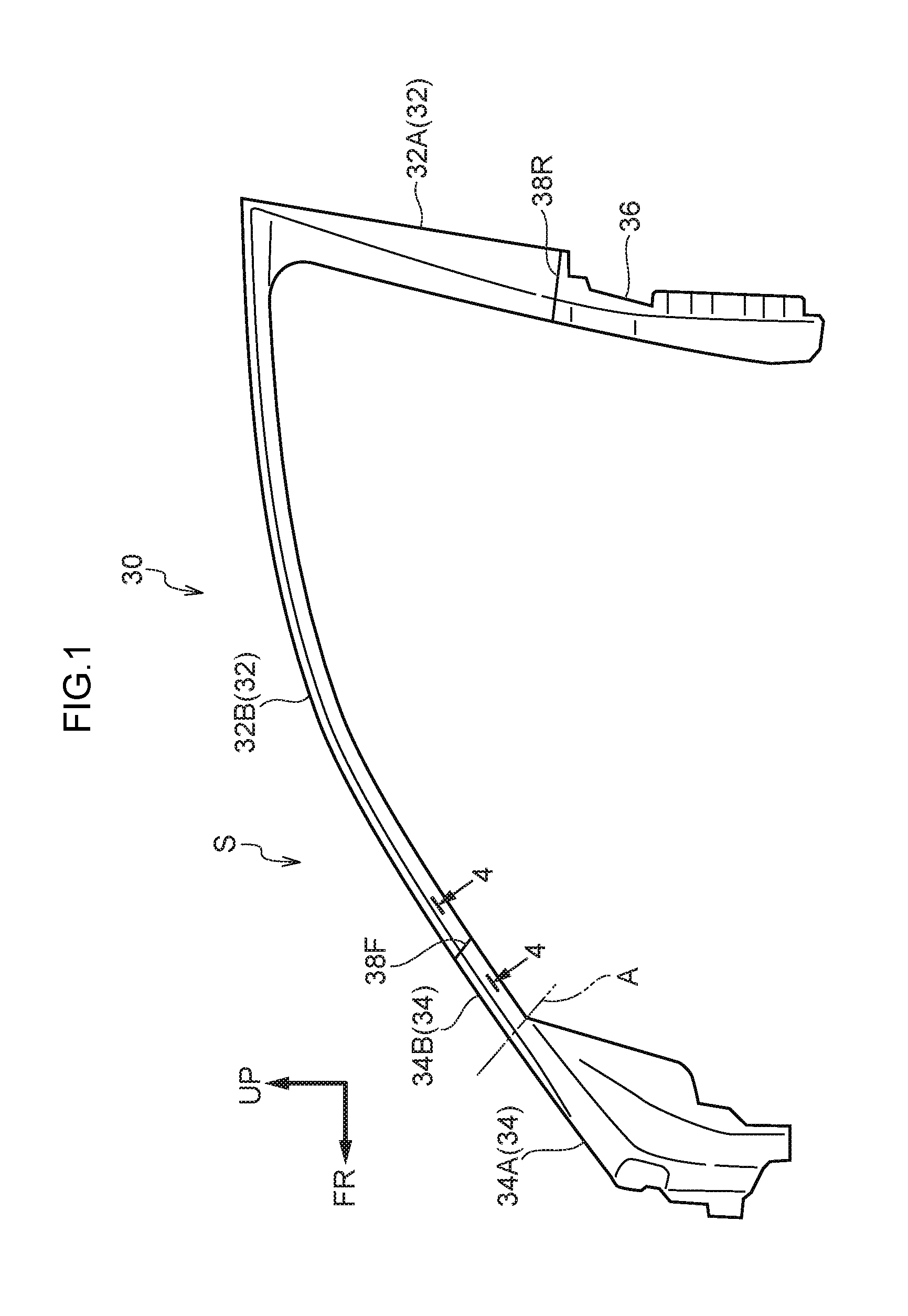 Vehicle door frame structure