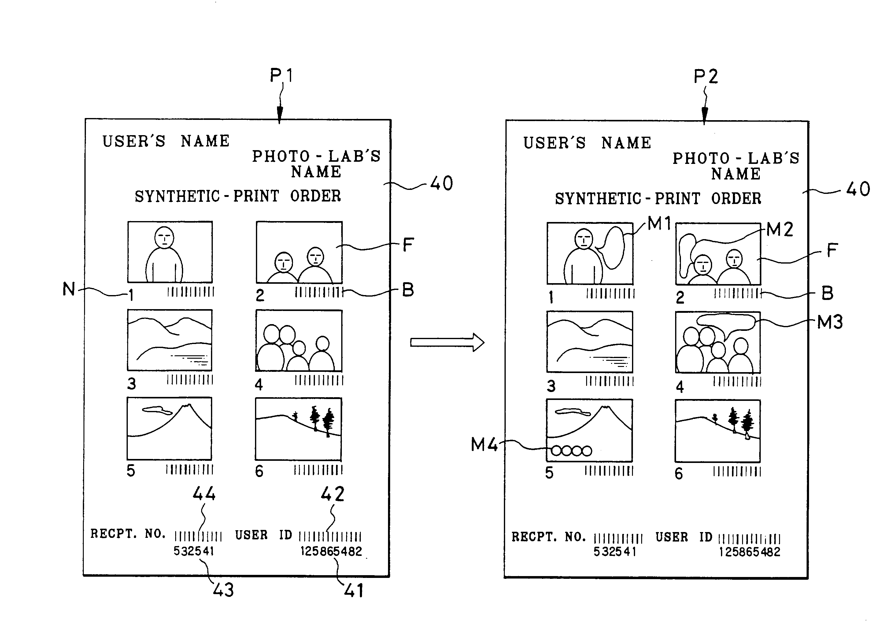 Printing method and system for making print from photo picture frame and graphic image written by user