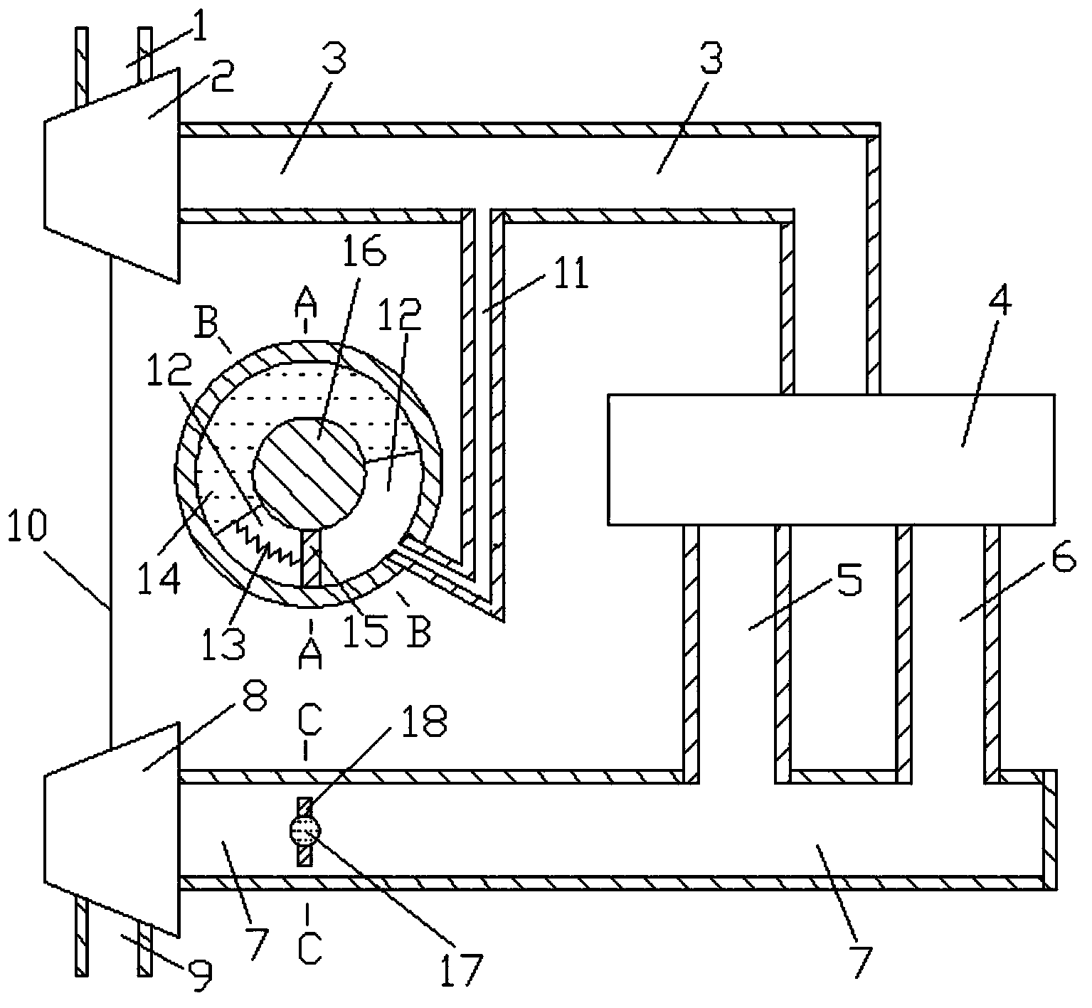 Double-shaft synchronous control mechanism for exhaust pipe throat area