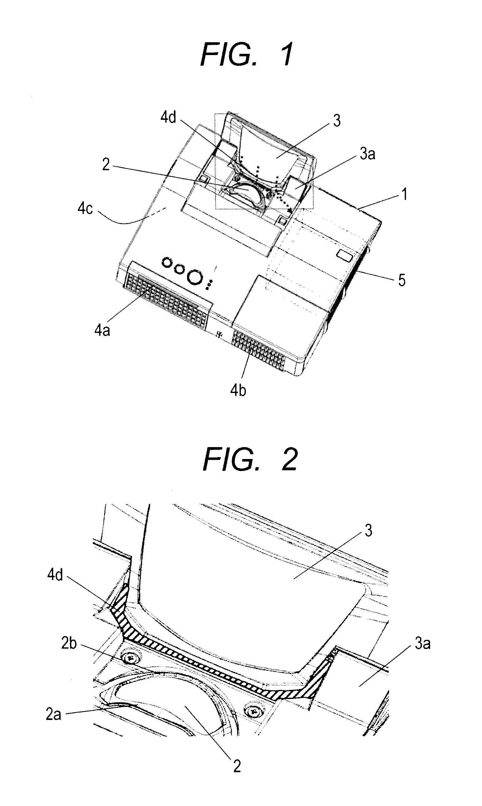 Projection image displaying device