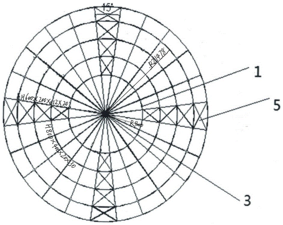 Large-span prestressed dome structure and manufacturing method thereof