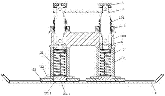 Press-mounting tool and press-mounting method for axle-box pull rod