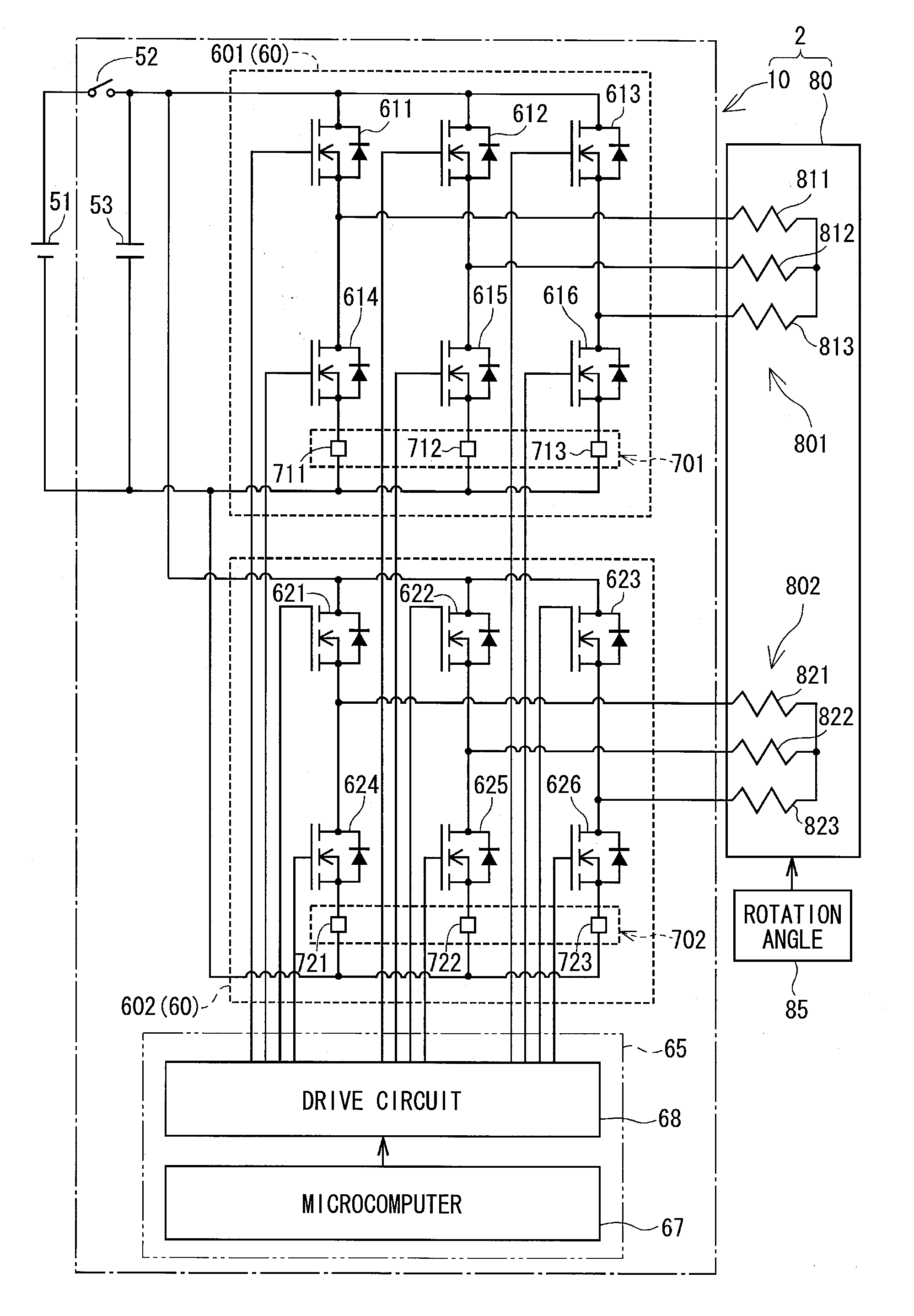 Three-phase rotary machine control apparatus