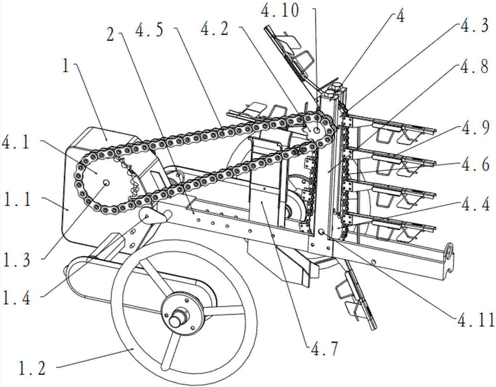 Self-walking chain clamp type tea seedling transplanter