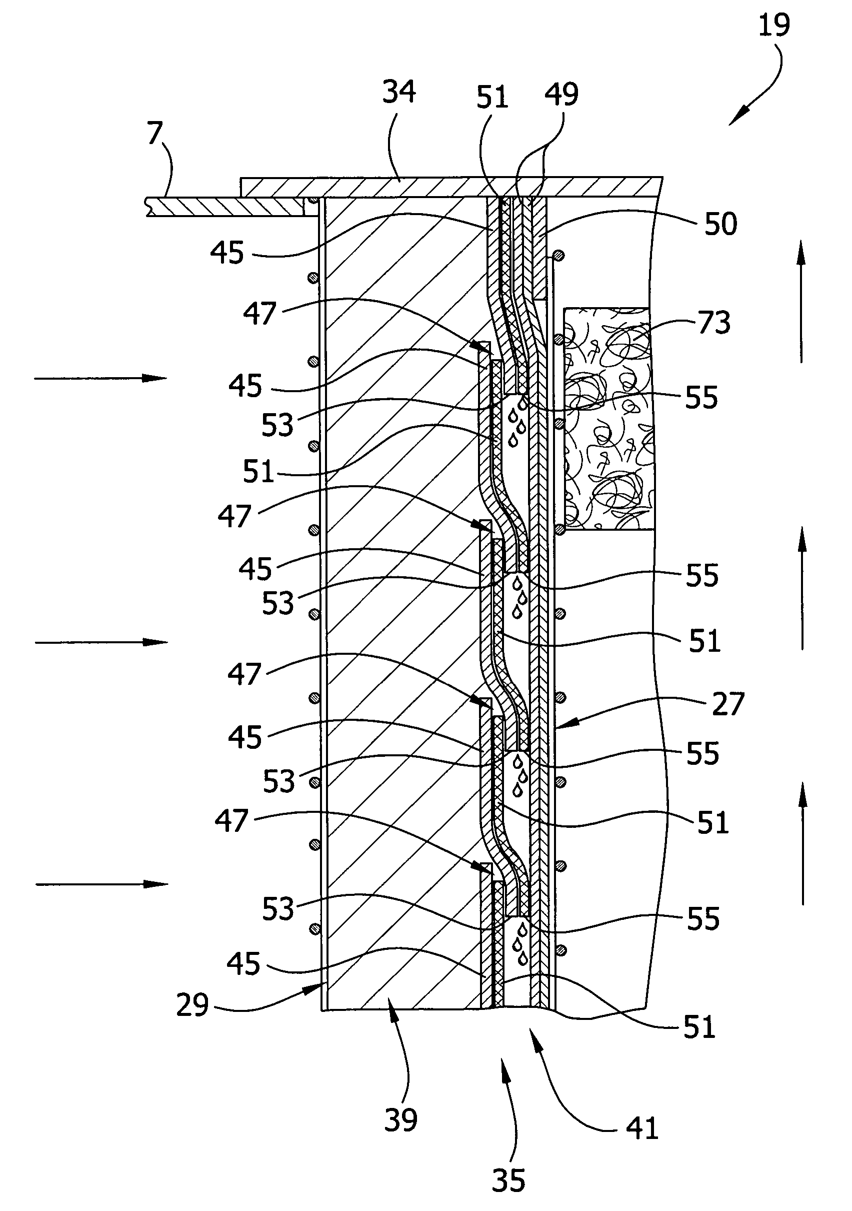 Fiber bed assembly and fiber bed therefor