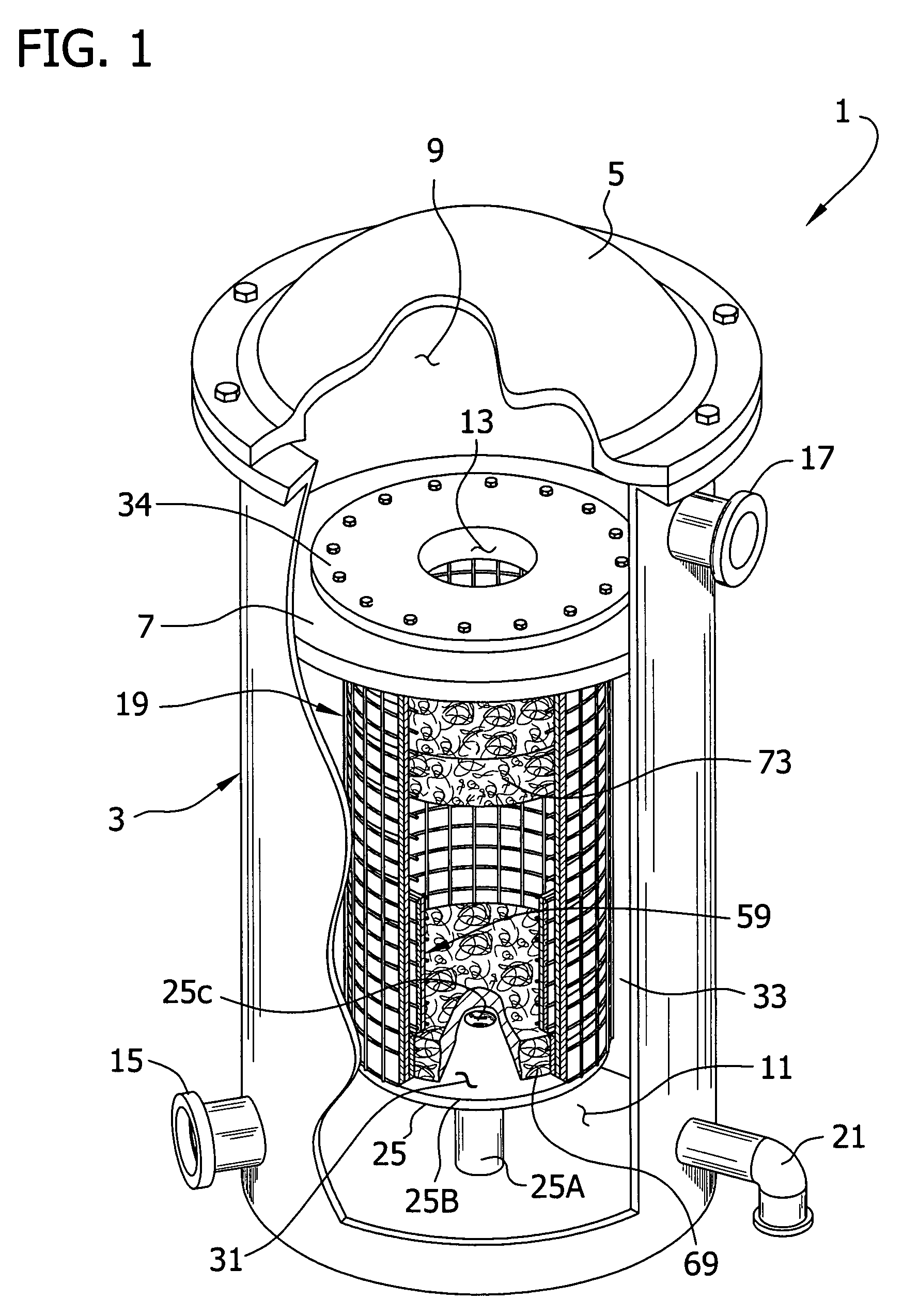 Fiber bed assembly and fiber bed therefor