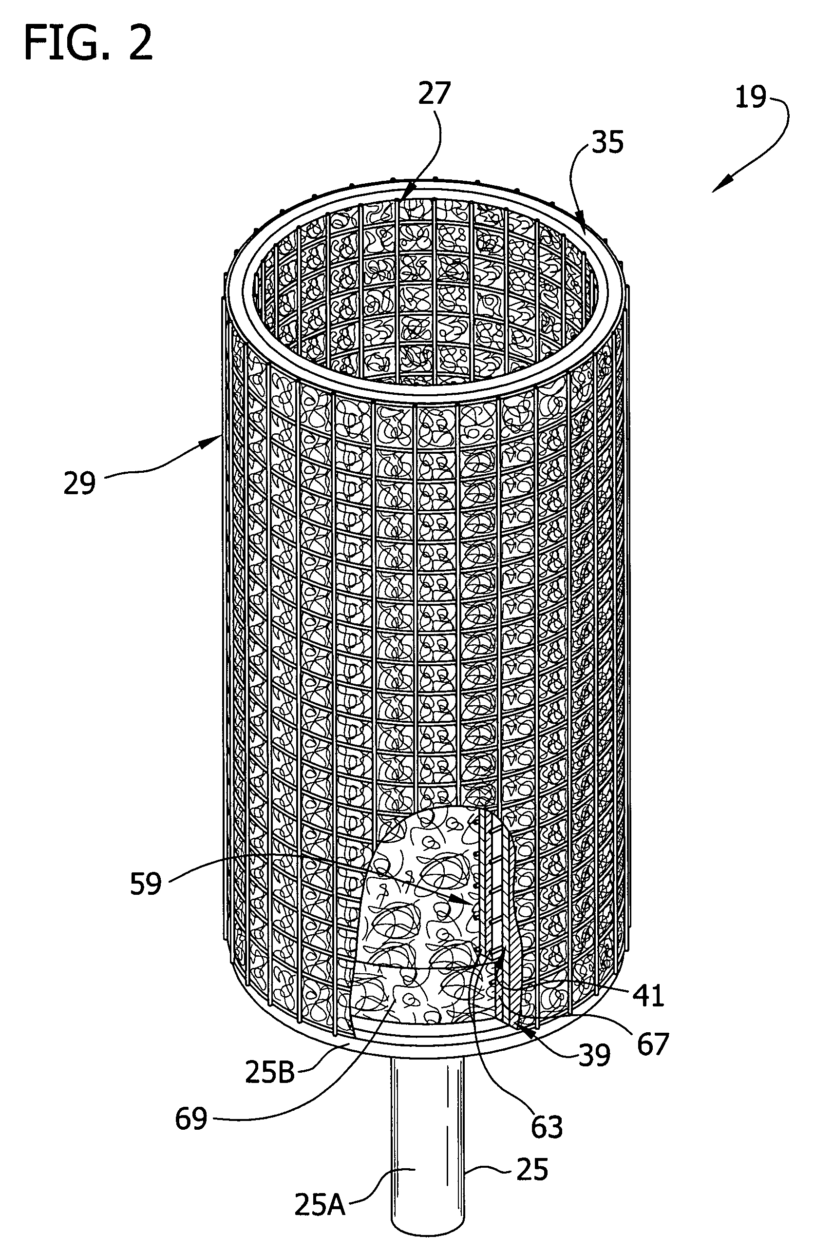 Fiber bed assembly and fiber bed therefor